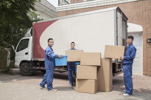 Boxes and household items stored in a secure Walthamstow storage unit
