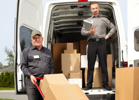 Professional house removals service preparing a moving van in Walthamstow