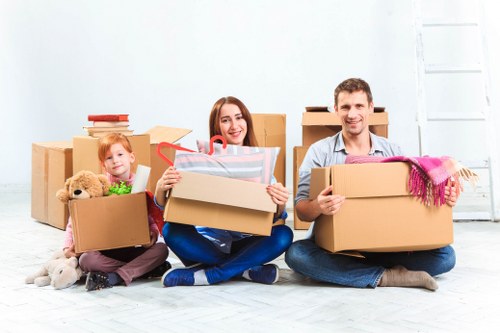 Secure storage area with clear walkways and organised items